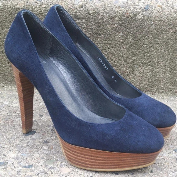 Stuart Weitzman Shoes - Stuart Weitzman Blue Suede Shoes